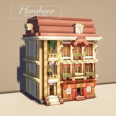 an image of a building made out of legos with the words horoloro on it