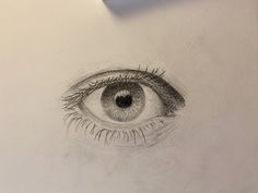 a pencil drawing of an eye