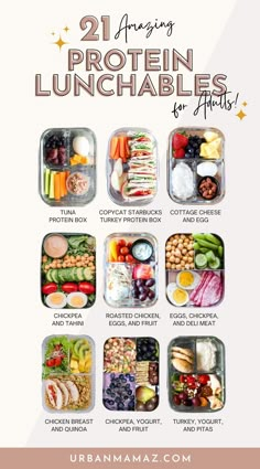 21 High-Protein Lunches for Adults to Power You Through the Day Bento Protein Boxes, Easy Lunches To Take To Work High Protein, Lunch Box Protein, High Protein Snack Boxes For Adults, Pb&j Lunch Lunchbox Ideas, Protein Bento Box Lunch For Adults, Protein Lunchables For Adults, Adult Lunchables Vegetarian, Adult Protein Lunchables