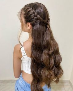 Curled Hairstyles For Medium Hair, Dance Hair, School Dance, Hairdo For Long Hair, Short Hair Styles Easy, Trendy Hairstyles, Summer Hairstyles