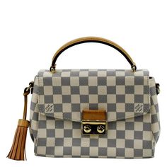 Item Details: Designer: LOUIS VUITTON Retail: N/A Model: Croisette Style: Satchel / Crossbody Bag Material: Damier Azur Color: White Made: France Date code: TR1167 Made Year: 2017 Measurements: W 9" D 3" H 7" Accessories: Shoulder Strap. Condition Detail: Fair - The Item is well-used and may have visible scratches, rubbed corners, darkened leather tanning, and stains. See the listing description for details. Outside: Some signs of use. Inside: Dirt, signs of use. Edges: Rubbing, dirt marks, sign Louis Vuitton Croisette, Leather Tanning, Pre Owned Louis Vuitton, White Bag, Tanning, Cloth Bags, Handbag Accessories, Cross Body Handbags, Satchel