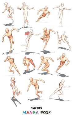 an image of various poses and body shapes for the game manga pose by on devie