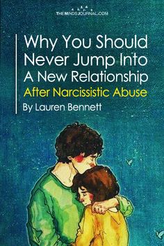 a book cover with an image of two children hugging each other and the title, why you should never jump into a new relationship