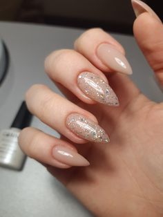 Wedding Nails Glitter, Almond Nail, Nails Almond, Silver Nails, Minimalist Nails, Chic Nails, Perfect Nails