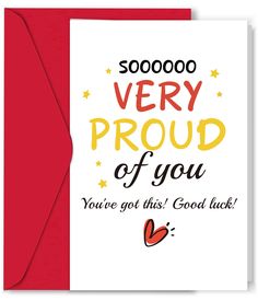 a greeting card with the words very proud of you