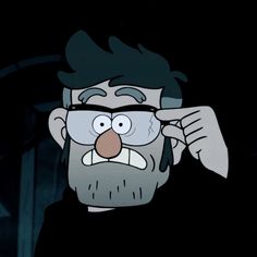 a cartoon character with glasses and a beard