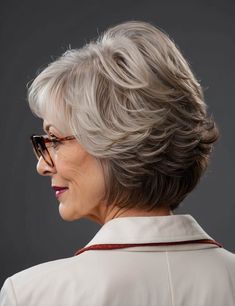 Hairstyles For Over 70 Year Old Women, Hair Styles For Women Over 70, Old Lady Hairstyles, Bobs Bangs, 70 Year Old Women, Retro Curls, Feminine Hairstyles, Women With Glasses, Short White Hair