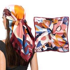 PRICES MAY VARY. ► 【Soft Fabric】 - Our satin head scarves are made of 100% polyester silk feeling fabric. They are luxury, elegant,vibrant with rich color collocation,one-side printing pattern.The satin scarf feel silky, smooth and soft when you touch it, cool in summer and warm in winter, suitable for all seasons in one year. ► 【Main Features】 - The silk head scarf is about 35 x 35 inch (90*90cm) square size,it is not only large enough to wrap your hair to sleep at night, but also can be used a Headscarf Headband, Scarf For Hair, Hair Wrapping, Luxury Multicolor Satin Scarves, Luxury Multicolor Artsy Silk Scarf, Luxury Multicolor Satin Silk Scarf, Multicolor Print Silk Scarf, Ladies Head Scarf, Luxury Women's Silk Scarf With Abstract Print