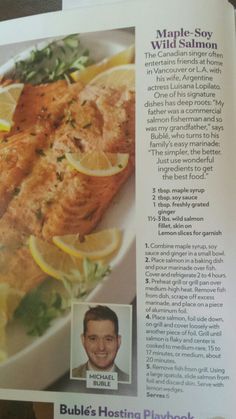 the article is about salmon with lemons and spinach on it's side