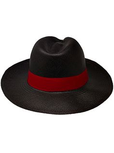 Brand: Gamboa Color: Black Material: Toquilla Straw Brim: 8 cm. (3.15")Grade: 3 - 4 (SubFine)learn more Sweatband: Cotton Twill, 7 cm (2 3/4") Crown: 11 cm. (4.3") Ribbon: Red Description: A comfortable hat, handmade in Cuenca, the worldwide famous Panama Hat town in Ecuador. This Panama Fedora hat (Tuis) is a top quality, casual and elegant hat. Each hat is individually blocked and trimmed to meet the highest quality standards. Cuban Hat, Poncho Mexican, Panama Hat Men, Black Fedora Hat, Poncho Pullover, Cape Wrap, Alpaca Socks, Black Fedora, Alpaca Scarf