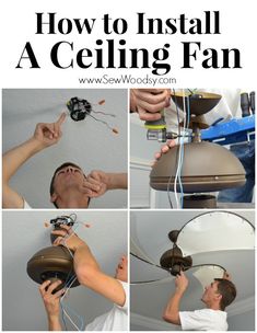 how to install a ceiling fan in the living room or bedroom with pictures and instructions