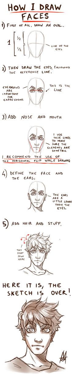 some drawings that are in different stages of drawing the head and neck, with text above it