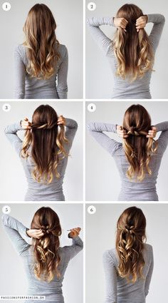 Tied half up do Easy Hairdos, Medium Long Hair, Ideas Nails, Nails Simple, Simple Flower