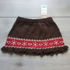 Gymboree Brown Knit Holiday Sweater Skirt. Size 2T. Pull on design. New with tag Christmas Traditional, Christmas Skirt, Knitted Skirt, Holiday Sweater, On Design, Brown Sweater, Christmas Knitting, Knit Skirt