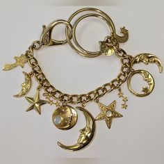 Evc Gold Tone Dope Jewelry Accessories, Stars Gold, Whimsical Jewelry, Alternative Jewelry, Silver Gold Jewelry, Dope Jewelry, Gold Charm Bracelet, Jewelry Picture, Celestial Jewelry