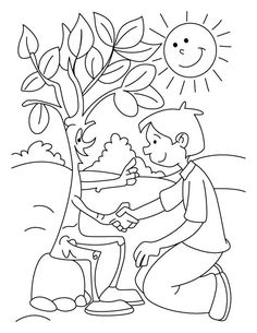 Earth Day Drawing, Tree Coloring, Mothers Day Coloring Pages, Coloring Worksheets, Tree Coloring Page, Learning Ideas