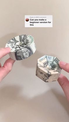 two hands are holding money with the words can you make a beginner version for this?