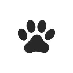 an animal's paw is shown in this black and white icon on a white background