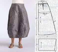 a woman's skirt pattern with measurements for the front and back side, as well as an image of her legs