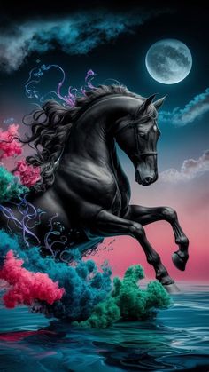 Horses Friesian, Free Horses, Fantasy Horses, Horse Wallpaper, Nature Art Painting, Fantasy Dragon, Do You Like It, Horse Art