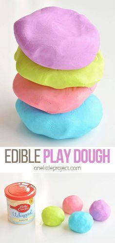 an edible play dough recipe for kids and adults to make with the help of their own hands