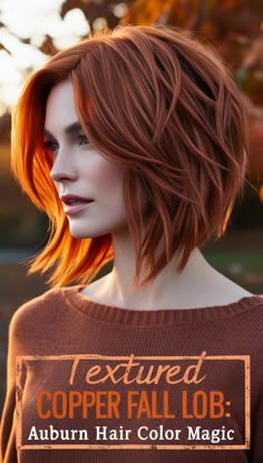 Uneven Copper Fall Lob Auburn Hair Coloring Wonder Auburn Hair Colour, Maroon Highlights, Jayne Matthews, Copper Fall, Good Haircut, Hair Cut Guide, Medium Hair Color, Natural Red Hair, Hair Color Options