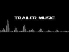 the title for trailer music, with sound waves in black and white on a dark background