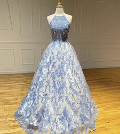 Renew Vows, Lace Long Prom Dress, Prom Dress Blue, Formal Prom Dresses Long, Lace Evening Dress, Custom Prom Dress, Blue Evening Dresses, Cute Prom Dresses, Lace Evening Dresses