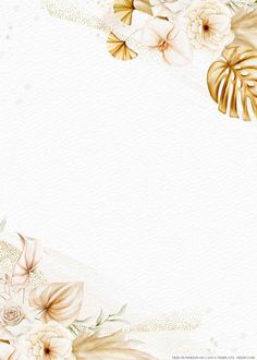 a watercolor painting with flowers and leaves on the bottom right corner is an empty space for text