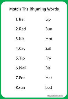 match the rhyming words to read