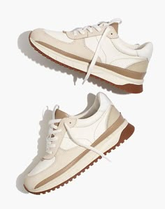 Madewell Sneaker, Colored Sneakers, Beige Sneakers, Womens Training Shoes, Madewell Shoes, Retro Sneakers, Winter Trends, Trainer Sneakers, Best Sneakers