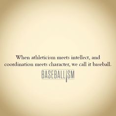 the words baseballism are written in black and white on a beige background with an image of