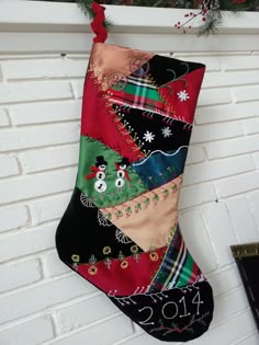 a christmas stocking hanging on the wall