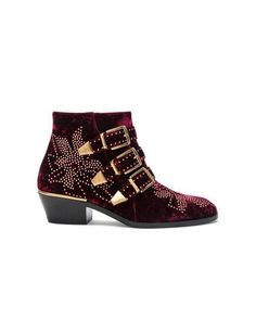 Follow me on Instagram for daily fashion inspiration @luxurynextseason Burgundy Boots Ankle, Designer Ankle Boots, Velvet Ankle Boots, Mid Heel Boots, Low Heel Boots, Side Zip Boots, Velvet Boots, Studded Boots, Red Boots