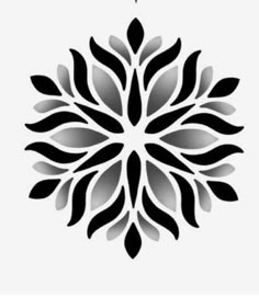 a black and white snowflake on a white background