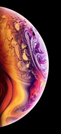 the iphone xr is shown with colorful swirls