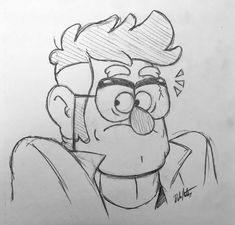 a drawing of a man with glasses and a beard