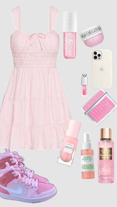 Preppy Dresses, Cute Preppy Outfits, Swag Shoes, Pink Outfits, Cute Simple Outfits, Summer Fashion Outfits, Girly Outfits, Cute Fits, Preppy Outfits