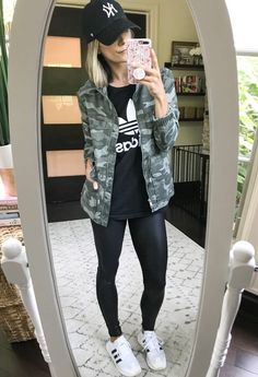 Outfit Remix: Faux Leather Leggings 6 Ways - my kind of sweet Adidas Shoes Outfit, Casual Leggings Outfit, Adidas Leggings Outfit, Faux Leather Leggings Outfit, Looks Adidas, Leggings Outfit Summer