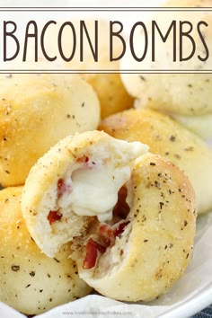 These Bacon Bombs are the perfect cheesy snack or appetizer idea! They're so popular, you better make plenty! Easy recipe! Cheesy Snack, Bacon And Cheese, Think Food, Finger Food Appetizers, Football Food, Snacks Für Party, Bacon Recipes, Tasty Treats, Yummy Appetizers