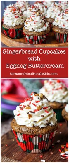 gingerbread cupcakes with eggnog buttercream