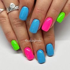 31 Bright Neon Summer Nails - Ak Pal Kitchen Nails Summer Square, Bright Summer Nail Colors, Nail Designs Neon, Bright Neon Nails, Summer Square Nails, Square Nails Summer, Nails Summer Almond, Bright Nail Colors, Nail Colors For Summer