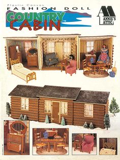 an advertisement for a doll house with furniture and accessories