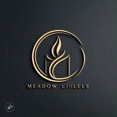 the logo for meadow lilies is shown in gold on a black background with a circular design