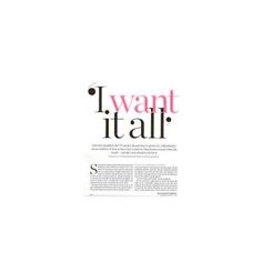 an advertisement for i want it all with the words in red and black on white