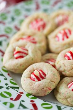 cookies with candy canes are on a plate