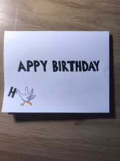 a birthday card that says happy birthday with a stork