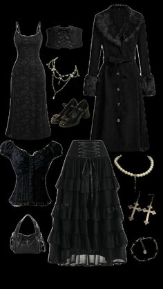 Romantic Gothic Aesthetic, Romantic Goth Dress, Goth Outfit Inspo, Witchy Outfits, Goth Stuff, Casual Goth, Goth Outfit, Romantic Goth, Goth Dress