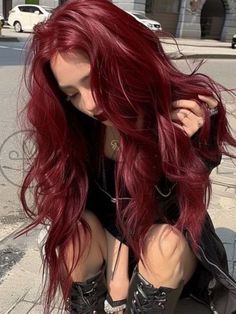 Wine Hair Color, Cherry Red Hair, Wine Red Hair, Wine Hair, Red Hair Inspo, Cherry Hair, Dyed Red Hair, Dark Red Hair, Dyed Hair Inspiration