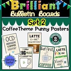 coffee themed bulletin board set 2